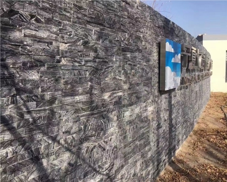 Grey Cultured Stone Exterior Slate Stone Wall Cladding Panel