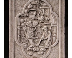 Hand Carved White Marble Relief Sculpture Stone Wall