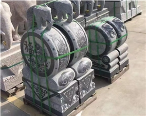 Large Drum Hugging Shaped Bearing Granite Carving BAO GU SHI