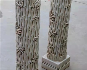 Large Natural Stone Columns White Marble Stone Columns