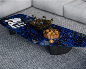 Natural Blue Stone Oval Blue Coffee Table Tea Table Top