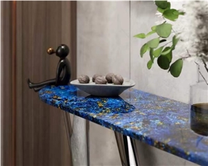 Natural Blue Stone Oval Blue Coffee Table Tea Table Top