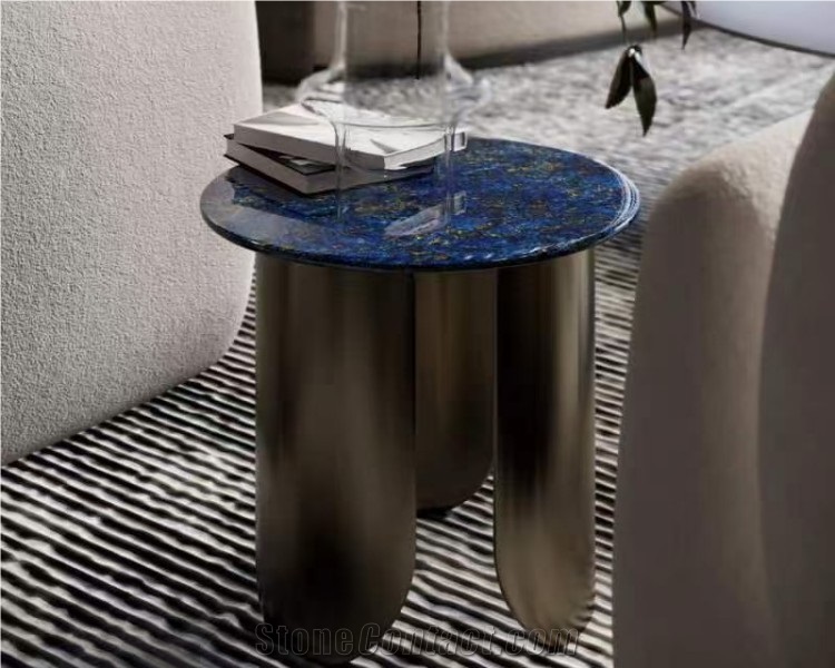 Natural Blue Stone Oval Blue Coffee Table Tea Table Top