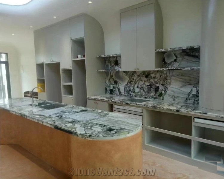 Natural Green Stone Dining Table Oval Marble Dining Table