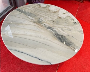 Natural Marble Coffee Table Top Round Stone Coffee Table Set
