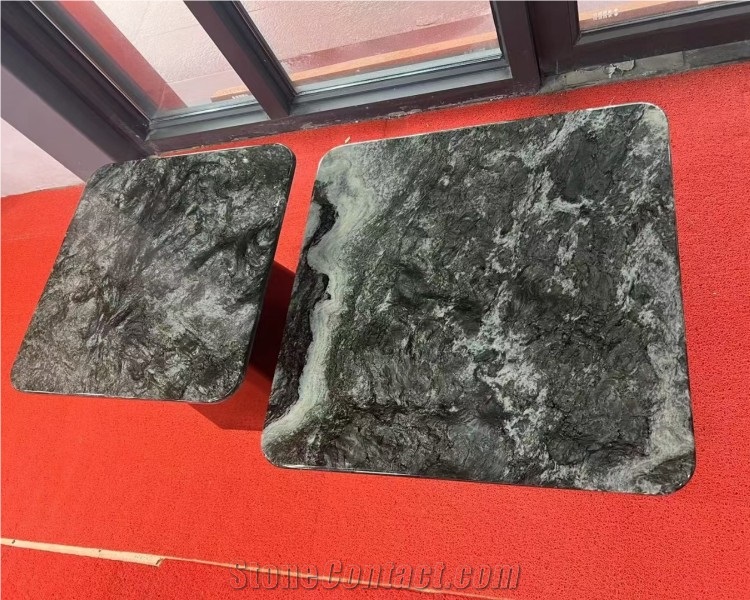 Natural Marble Coffee Table Top Round Stone Coffee Table Set