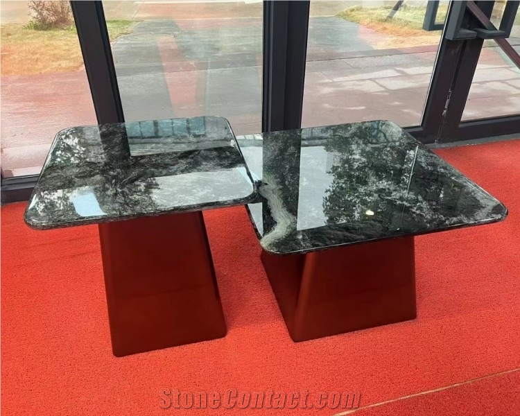 Natural Marble Coffee Table Top Round Stone Coffee Table Set