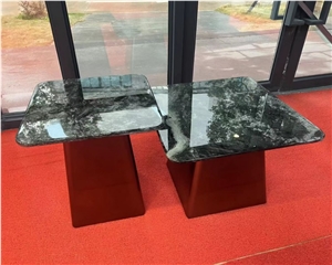 Natural Marble Coffee Table Top Round Stone Coffee Table Set