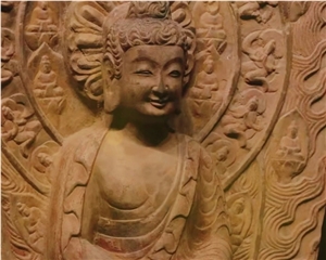 Natural Small Buddha Garden Statue Large Stone Buddha Statue