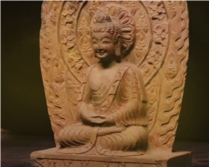 Natural Small Buddha Garden Statue Large Stone Buddha Statue