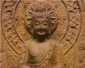 Natural Small Buddha Garden Statue Large Stone Buddha Statue