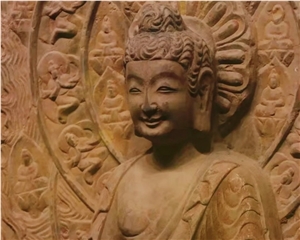 Natural Small Buddha Garden Statue Large Stone Buddha Statue