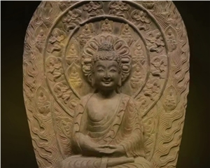 Natural Small Buddha Garden Statue Large Stone Buddha Statue