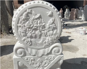 Outdoor Large Drum Natural Stone Carving Chinese BAO GU SHI
