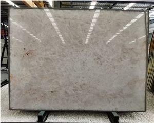 Polished Cristallo White Quartzite Slabs