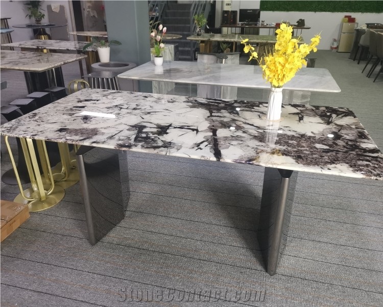 Rectangle Shaped Splendor White Granite Coffee Table Top