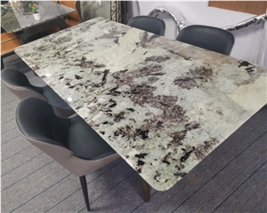 Rectangle Shaped Splendor White Granite Coffee Table Top