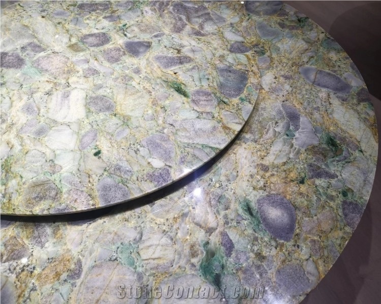Stone Green Marble Dining Table Round Dining Table