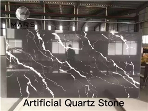 Black Artificial Quartz Stone Slab