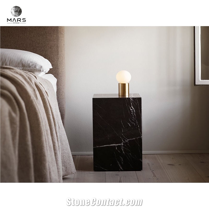 Black Cube Table Marble Home Decor Marble Plinth