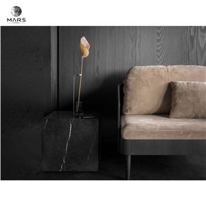 Black Cube Table Marble Home Decor Marble Plinth