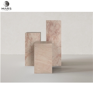 Freestanding Rosa Vene Marble Plinth Marble Stone