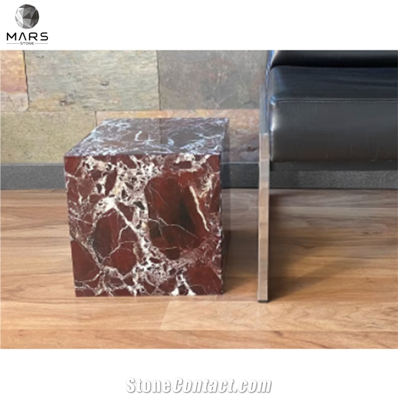 Marble Plinth Stone Coffee Side Table For Villa Home