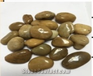 High Polished Yellow River Pebble Stone NJ-004