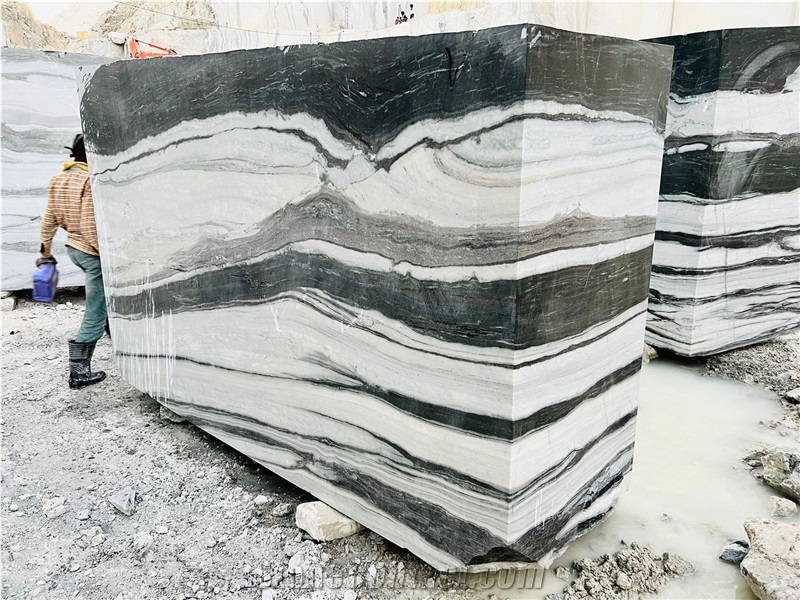 Panda White Marble Rough Blocks