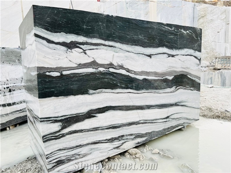 Panda White Marble Rough Blocks