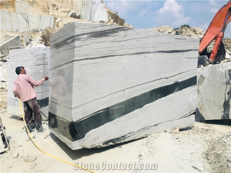 Panda White Marble Rough Blocks