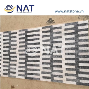 Mix Color White Black Split Marble Stacked Stone Wall Panel