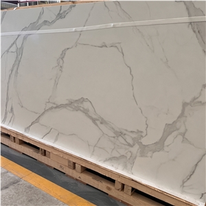 Calacatta White Sintered Stone Slab For Interior Wall Decor
