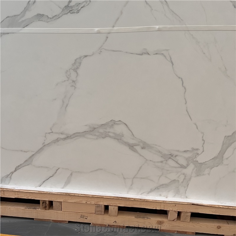 Calacatta White Sintered Stone Slab For Interior Wall Decor