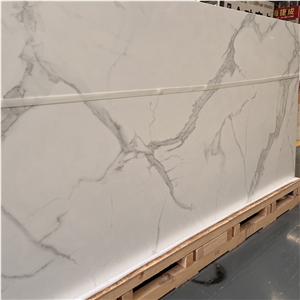 Calacatta White Sintered Stone Slab For Interior Wall Decor