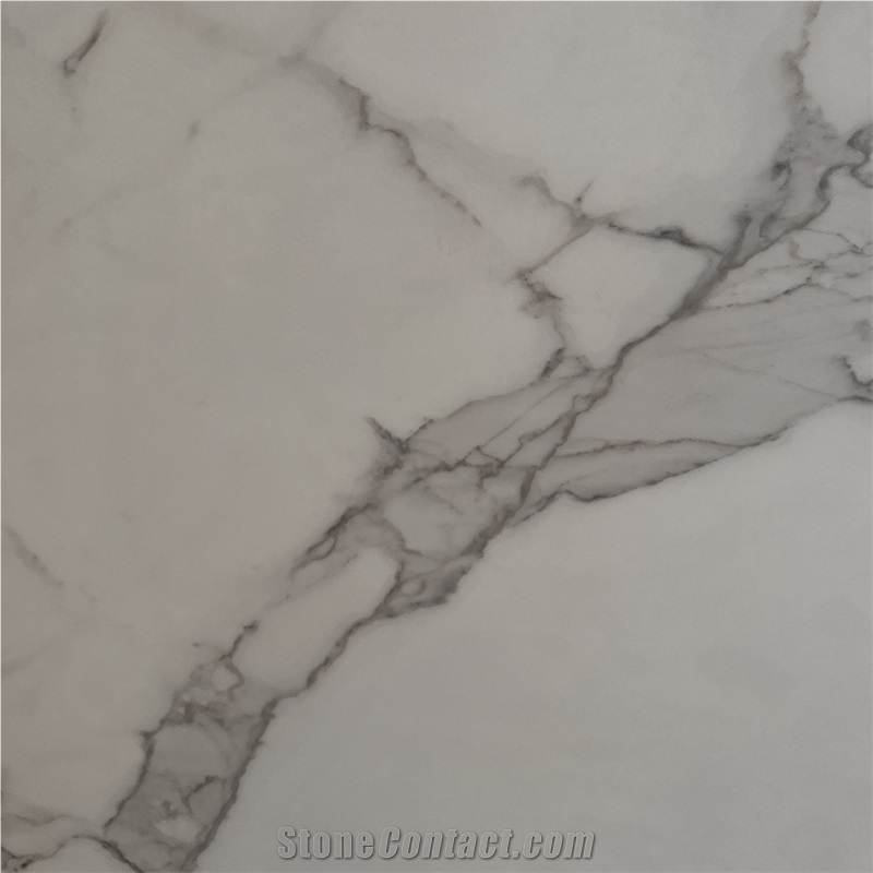 Calacatta White Sintered Stone Slab For Interior Wall Decor