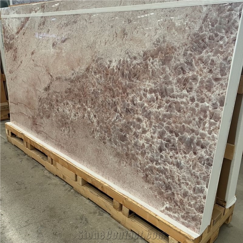 Pink Quartz Look Sintered Stone Wall & Flooring Tiles Design