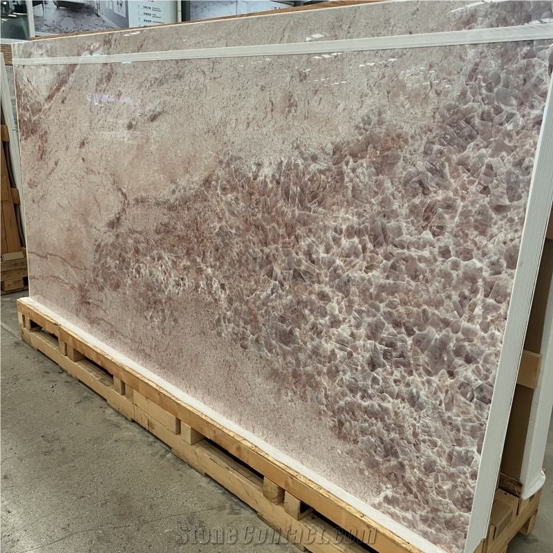 Pink Quartz Look Sintered Stone Wall & Flooring Tiles Design