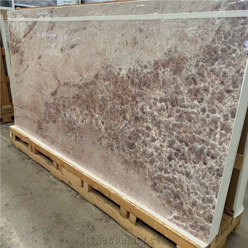 Pink Quartz Look Sintered Stone Wall & Flooring Tiles Design