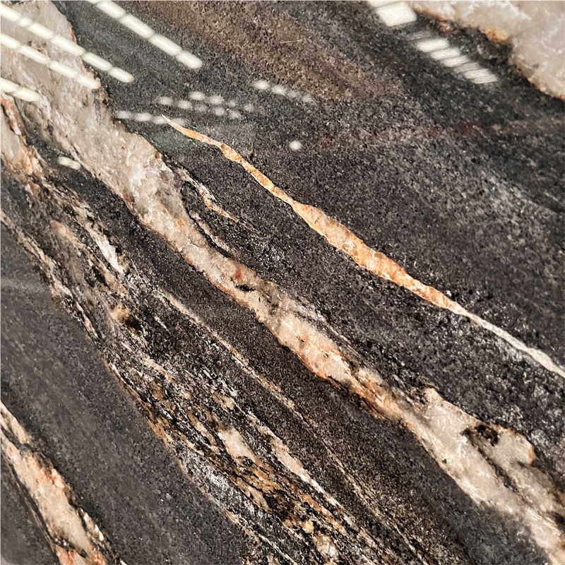 Polished Black Cosmic Black Sintered Stone Slab For Walling