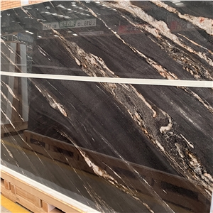 Polished Black Cosmic Black Sintered Stone Slab For Walling