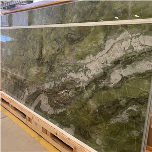 Polished Green Sintered Stone Slabs For Wall Flooring Tiles