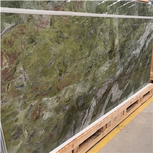 Polished Green Sintered Stone Slabs For Wall Flooring Tiles