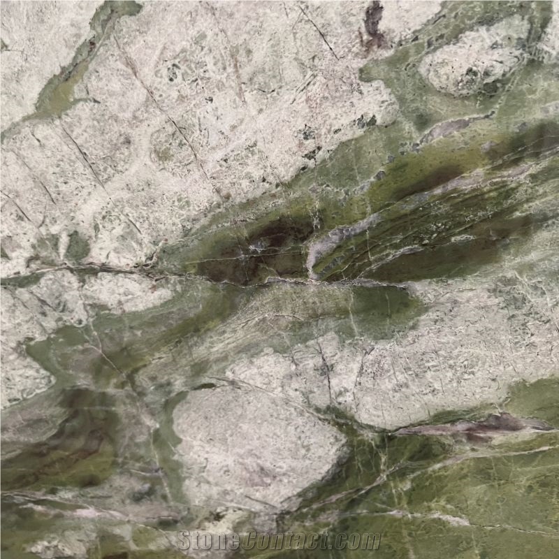 Polished Green Sintered Stone Slabs For Wall Flooring Tiles