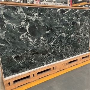 Prada Green Marble Look Sintered Stone Tiles Home Wall Decor