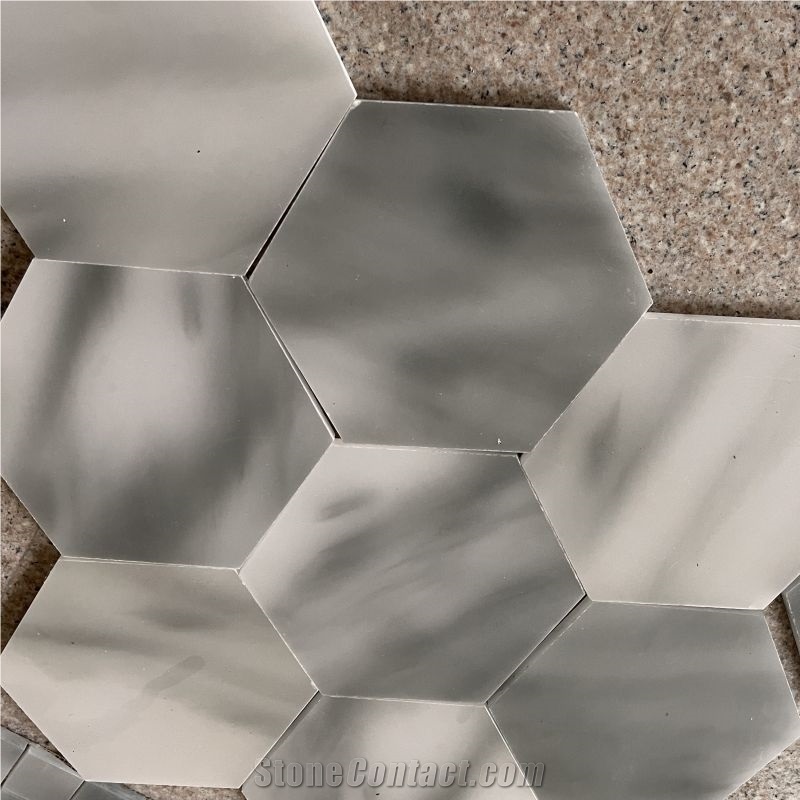 Bathroom Wall Grey And White Marble Mosaic Tiles For Sale