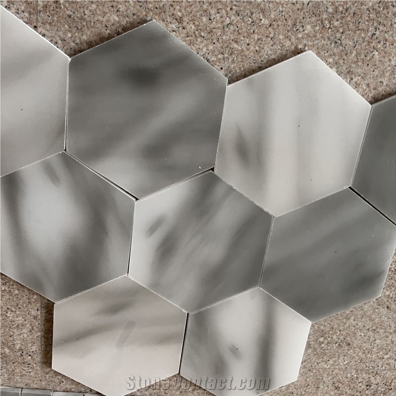 Bathroom Wall Grey And White Marble Mosaic Tiles For Sale