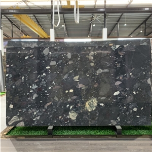 Black Mosaic Granite Slabs And Tiles For Bathroom Flooring