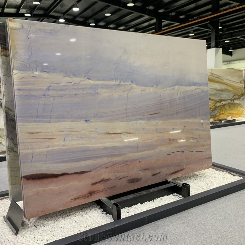 Blue Skylight Azul Tropical Blue Quartzite Slabs For Villa