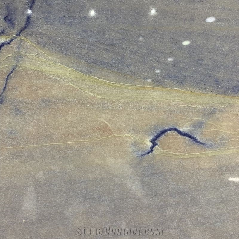 Blue Skylight Azul Tropical Blue Quartzite Slabs For Villa